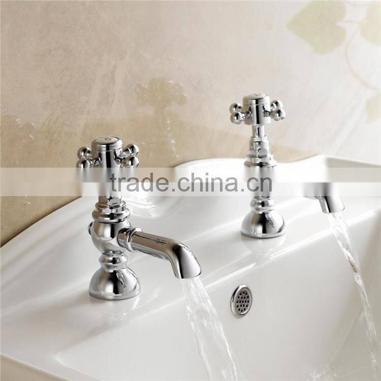 Chrome Bathroom Twin Hot and Cold Basin Taps