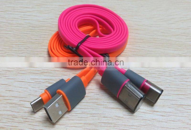 Super Fast USB 3.1 Type C Cord Color Flat Date Charging Cable