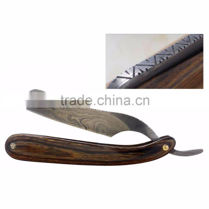 Damascus Solid blade razor (custom handmade)