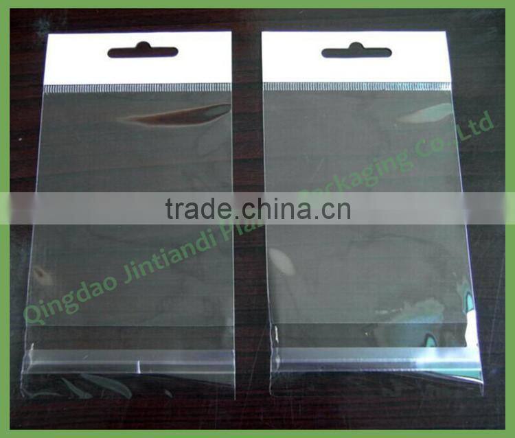 China Factory Self adhesive resealable custom logo opp and pe plastic packing bags with the hanging header for stationery