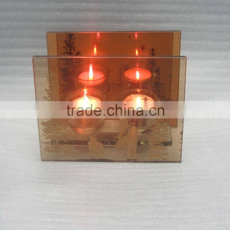 2016 wholesale crystal tea light holder with christmas design