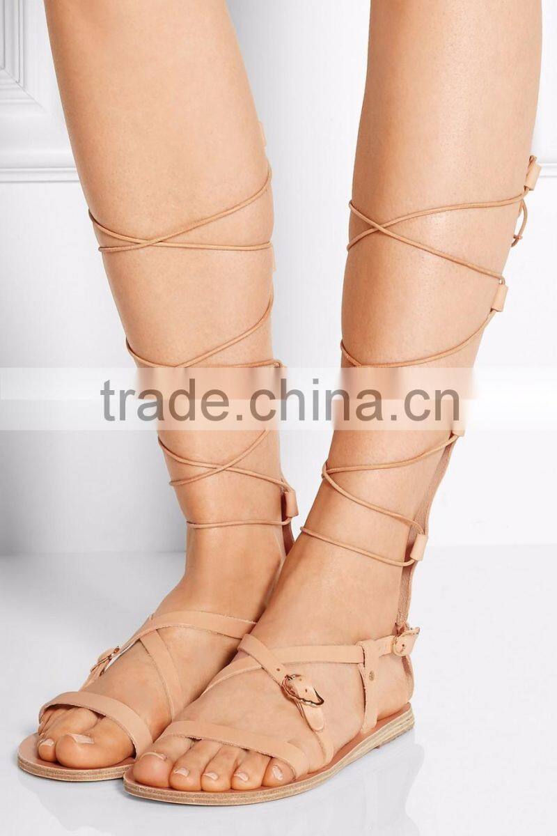 Women sandals 2016 summer lace up sandals leather sandals ladies casual flats