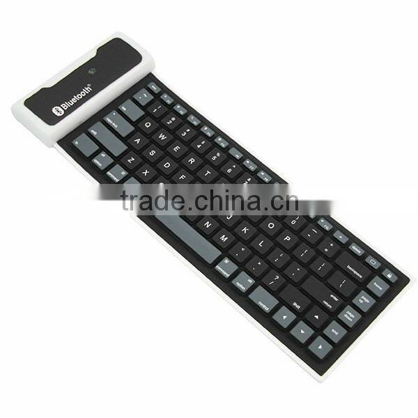 For Apple SAMSUNG Wireless Bluetooth Keyboard Desktop Notebook Portable Waterproof Silica Soft Folding Keyboard