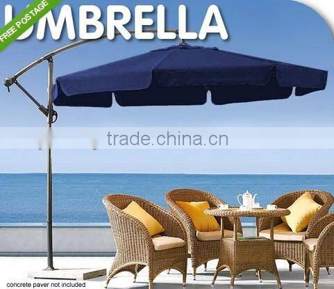 NEW OUTT 3 METER CANTILEVER OUTDOOR UMBRELLA PATIO GARDEN MARKET SUN SHADE BEIGE