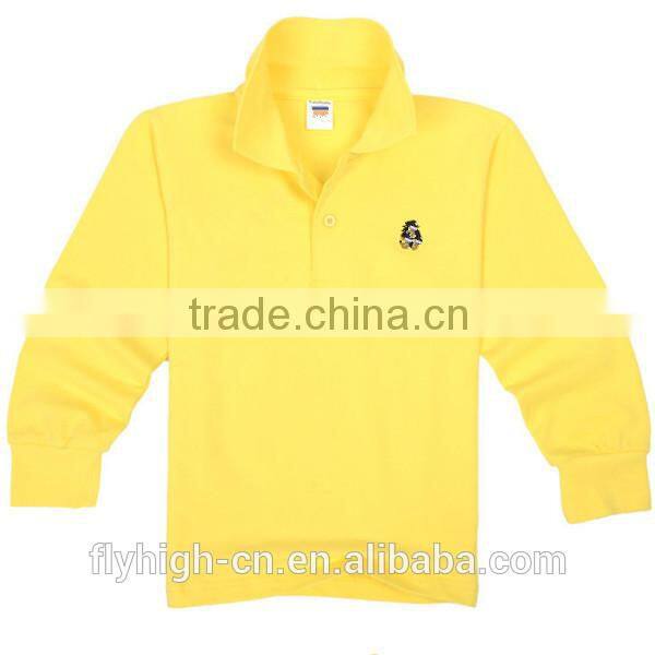 100% Cotton Material Long Sleeve Custom Polo T Shirt for Kids