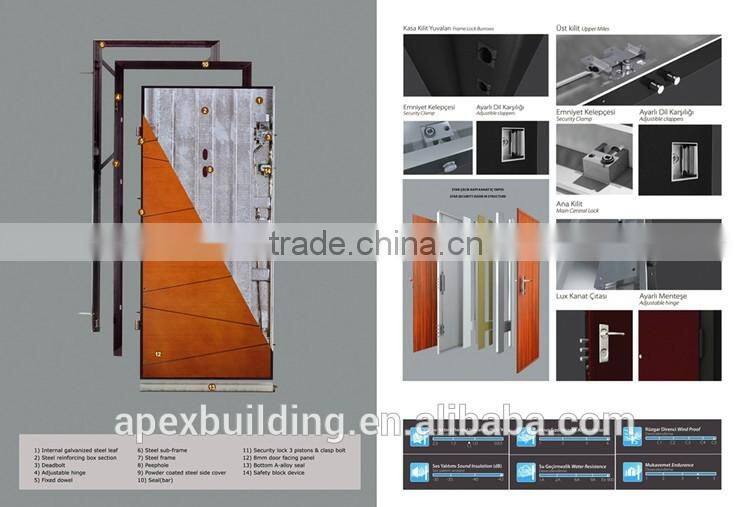 Italian steel security doors fontal steel wood armored door