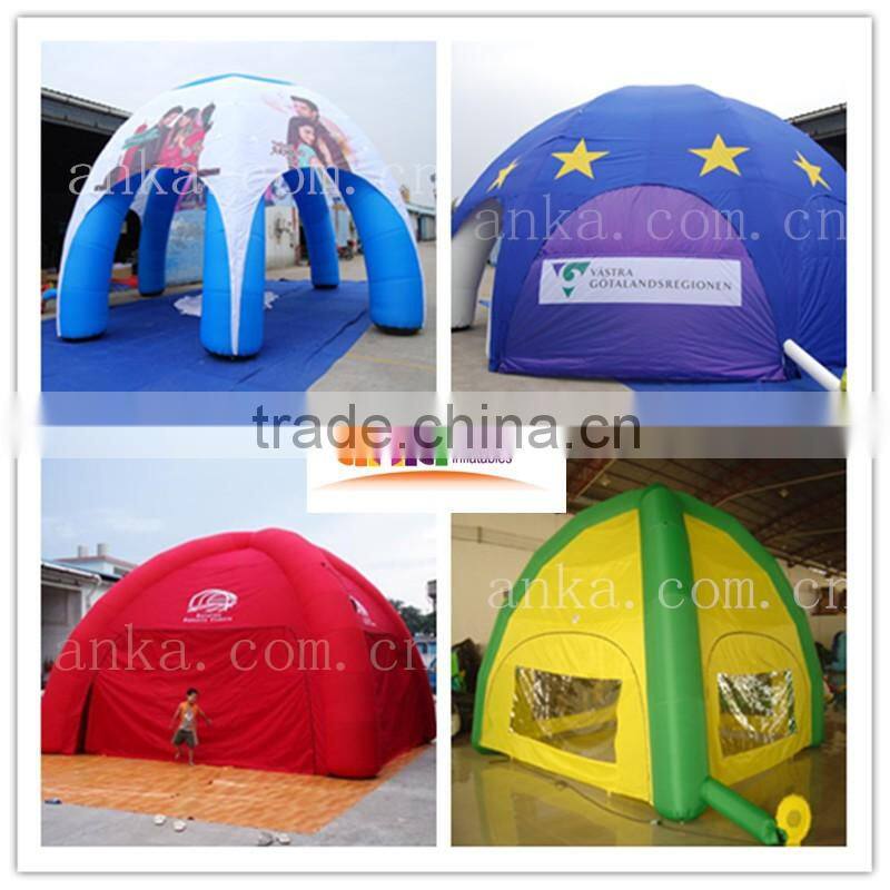 Airtight type inflatable spider tent with clear windows