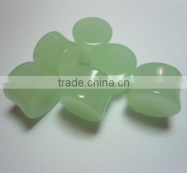 Hot sale semi precious stone earring white jade body jewelry