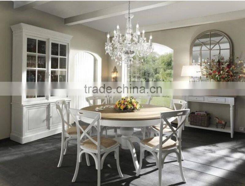 Dinning Wood Stackable Cross Back Chair