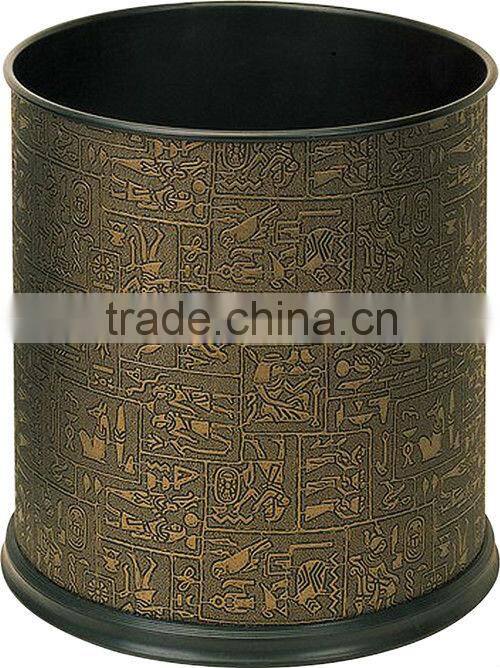 PVC leather cover waste bin/trash bin,garbage can