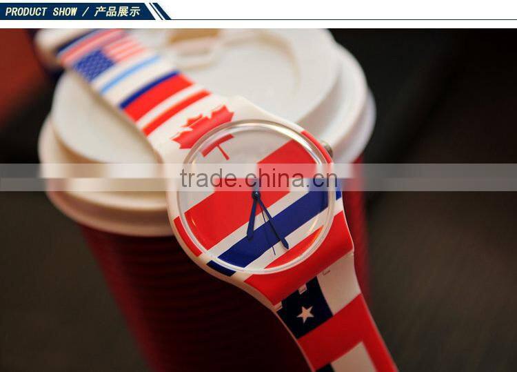 Custom fancy colorful silicone watch,japan movt watch