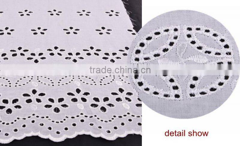 100% white swiss voile cotton embroidery fabric