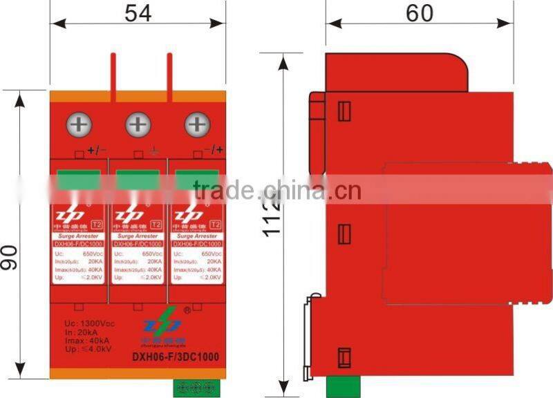 Uc 1000V Photovoltaic DC Solar Energy Power Surge Protector