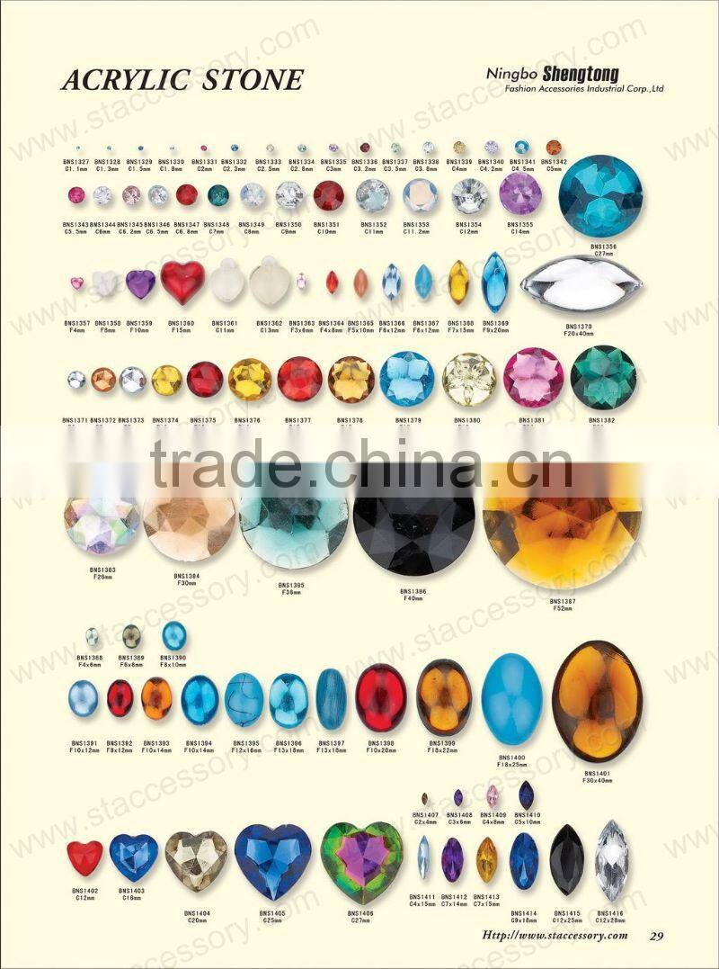 Acrylic stone with metal claw button for jewelry and clothing