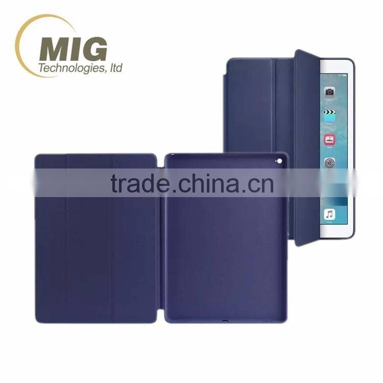 high quality leather case microfiber inside with strong magnet, for ipad pro case