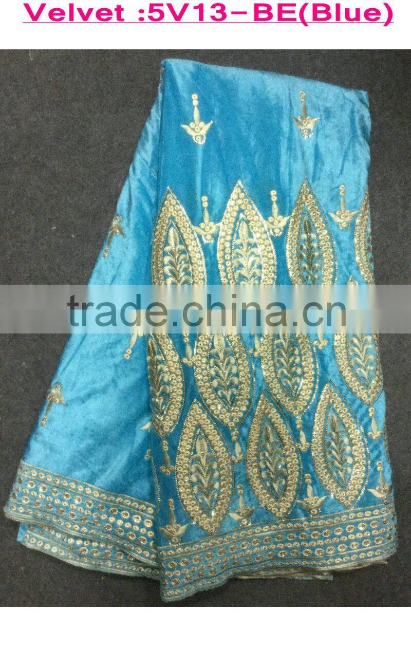 guangzhou african lace embroidery fabric Wine color Indian styles embroidery attrative fashion African velvet lace fabrics