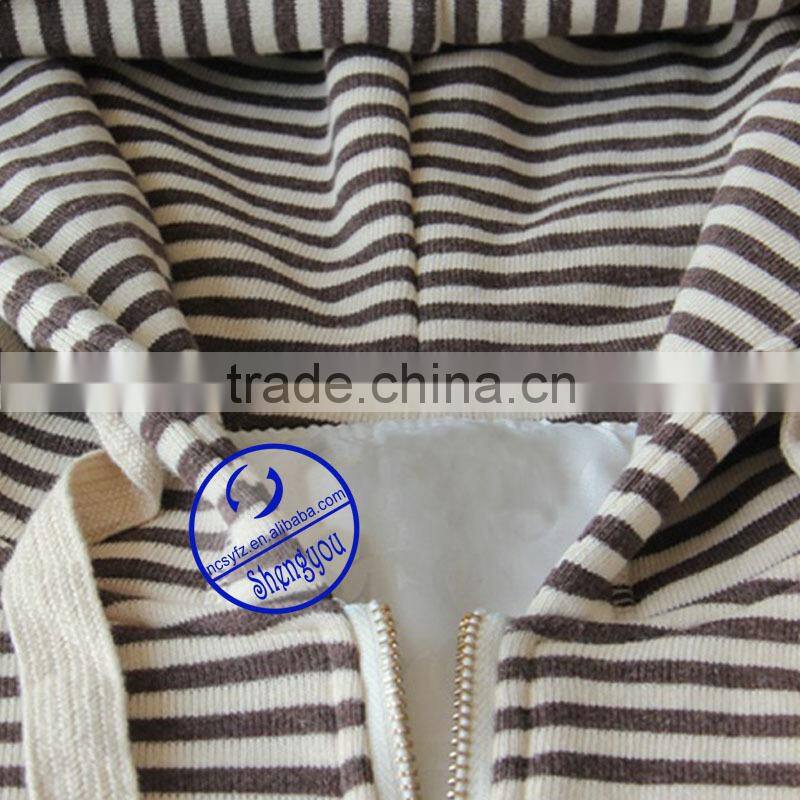 custom women's yarn dyed zipper-up hoodies sweatshirts manufactures in china