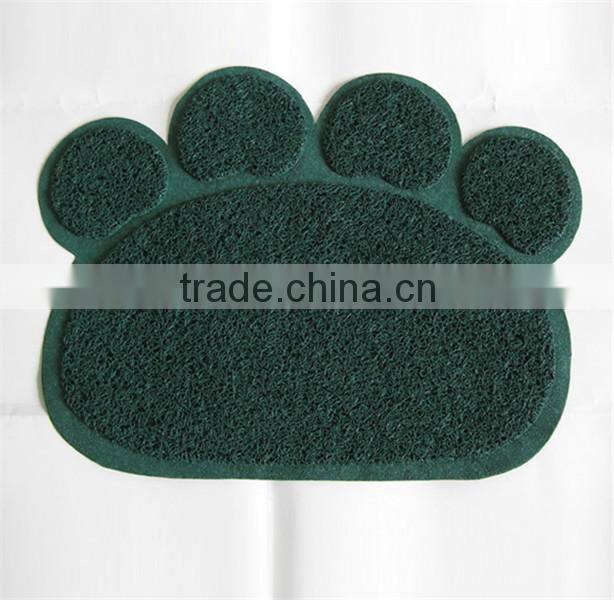 RED color Pet Paw shape print litter mat for cats/PVC mat/vinyl cushion floor mat 45x60cm