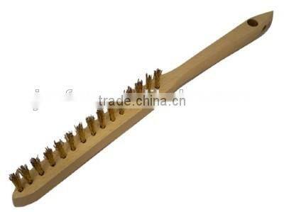 1 Row Heavy-duty brass wire brush with hardwood handle