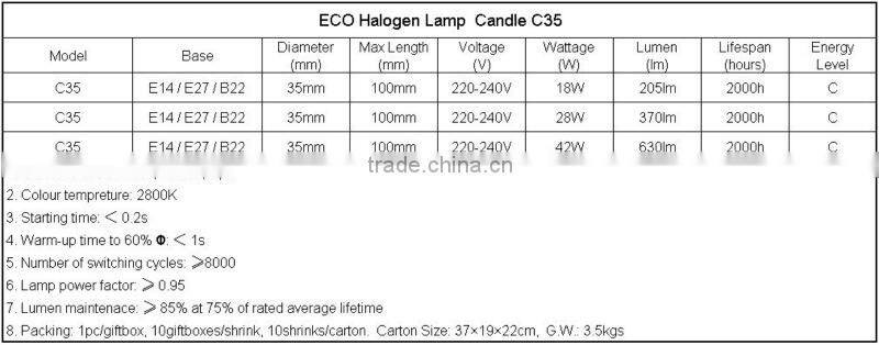 C35 46W candle E14 Osram halogen lamp