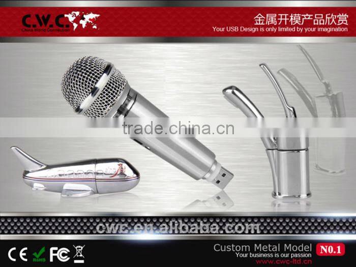 ShenZhen factory Popular custom design metal USB according to custom sample shape with 4GB/8GB/16GB for promotion gift