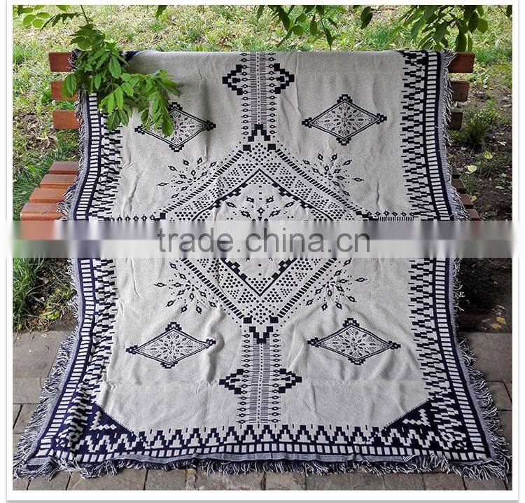 Gobelin black and white squares and Tapestry Throw Blanket