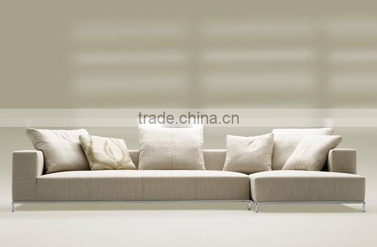 HANM new design leather sectional sofa sets with metal frame modern furniture