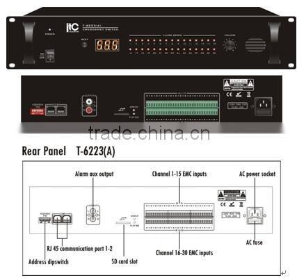 ITC T-6223(A) Expandable Up to 300 Zones Evacuation Voice Message Alarm System for PA