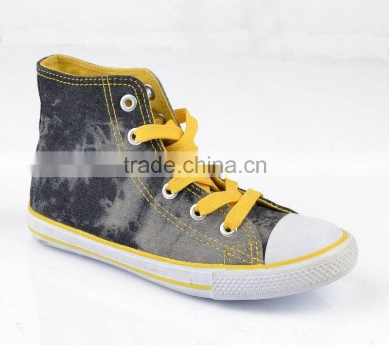 High top canvas sneakers lace up china wholesale for teenager