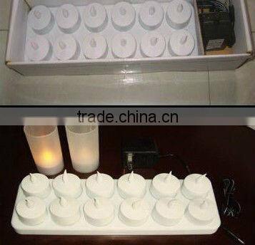 NEW 12 pcs LED Rechargeable Flameless Tea Light Candles-No batteries replacement