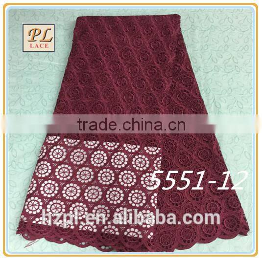 2015 latest used clothing textile embroidery fabric guipure lace