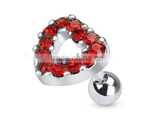 Heart Cartilage Tragus Helix Earring Barbell Ring