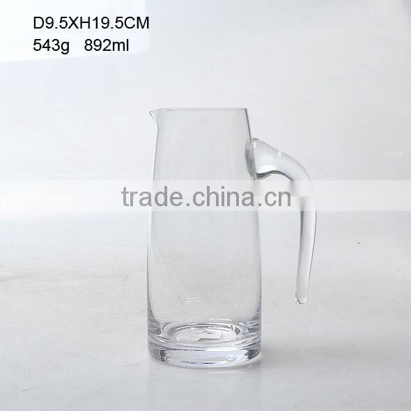 WHOLE SALE cheap transparent glass wine decanter with handle for centerpiece and supermarket