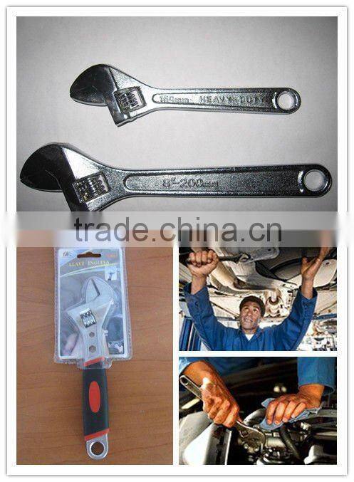 Car Tool Manufacturers Rubber Handle cr-v Steel Adjustable Wrench