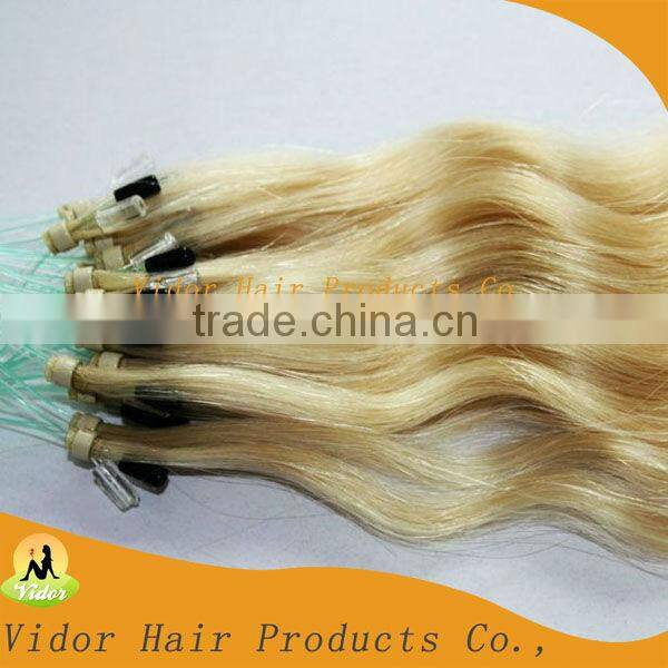 20 inch Straight Micro Ling Loop Human Hair Extension, Yaki Micro Loop Rings Hair Extensions