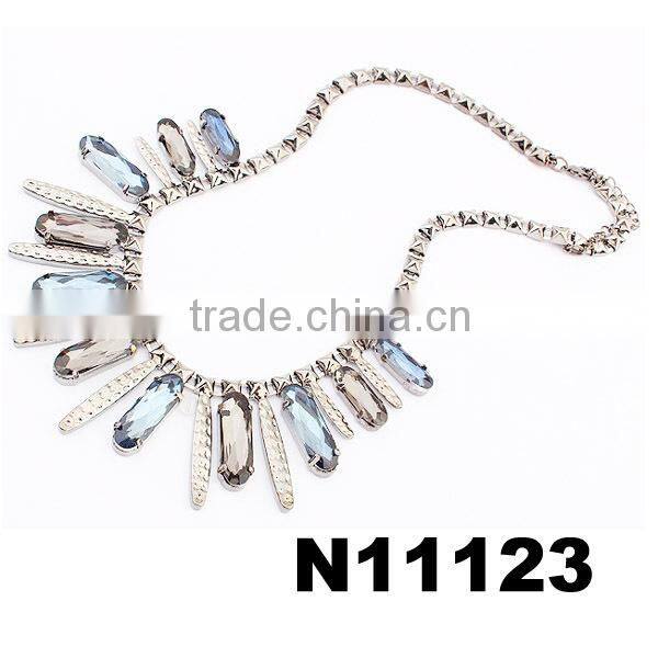 make punk geometrical big stone necklace