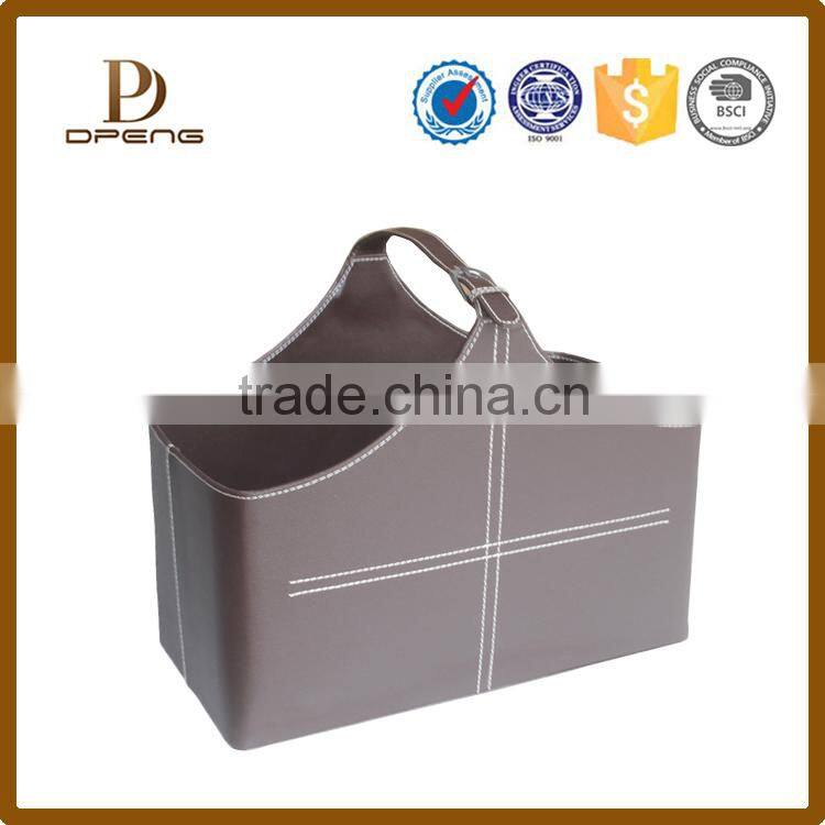 Factory price personalized customized faux leather storage basket