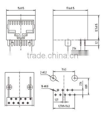 Manufacturer RJ45 single port Network plug Connectors