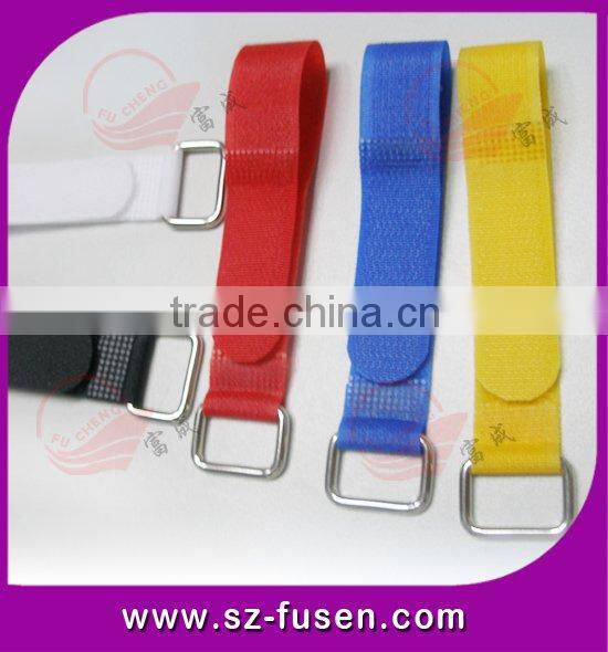 Black Nylon adjustable magic tape straps