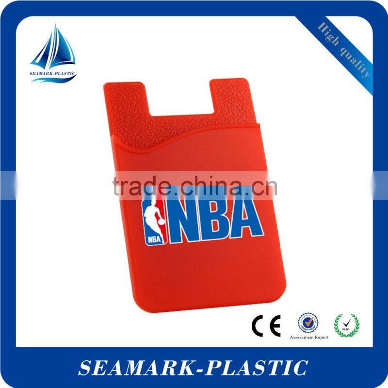 2016 cheap custom logo printed silicone cell phone sticker card holder attach to the back of smart phone