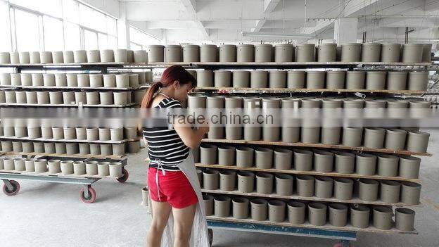 Elegant light blue cement decorative candle jars with copper lid match wedding ornament