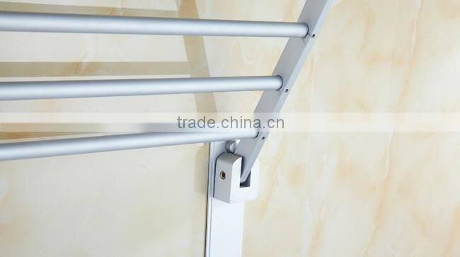 3 tier Bathroom Minimalist Towel Rack Shelf with Foldable Towel Bars/aluminum Wall Mounted bathroom rack