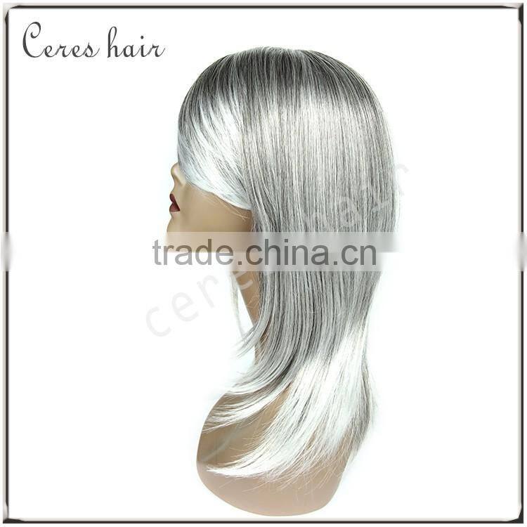 wholesale heat resistant hair wig ombre grey synthetic wig for women