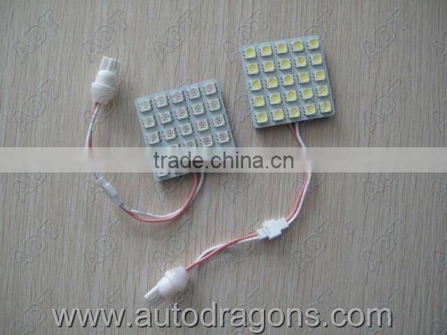 Panel White 25-5050 5*5 SMD LED Car Interior Dome Reading Light Bulbs Lamp