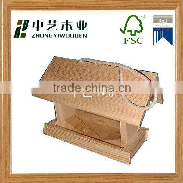 2016 Eco-friendly FSC Hanging Wooden Bird Cagecage bird feeder