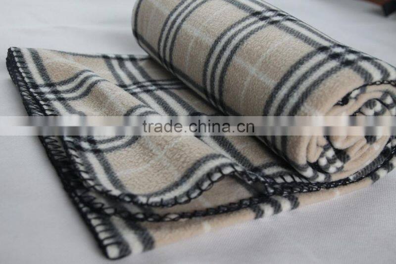 Multi-Purpose Travel Home Polyester Plaid Fleece Blanket