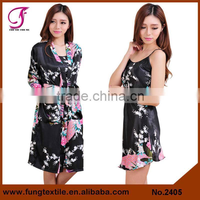 2405 Beautiful Polyester Two-piece Robe For Women