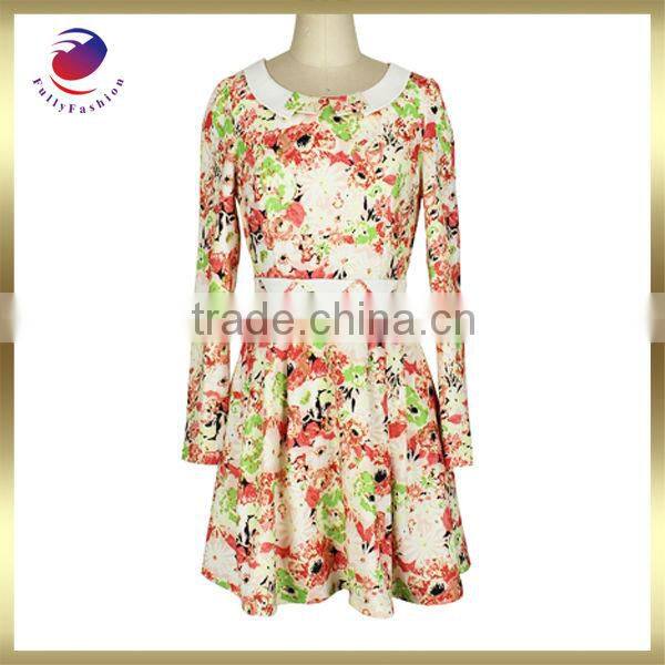 fancy dresses for girls printed long sleeve fashion maxi dress