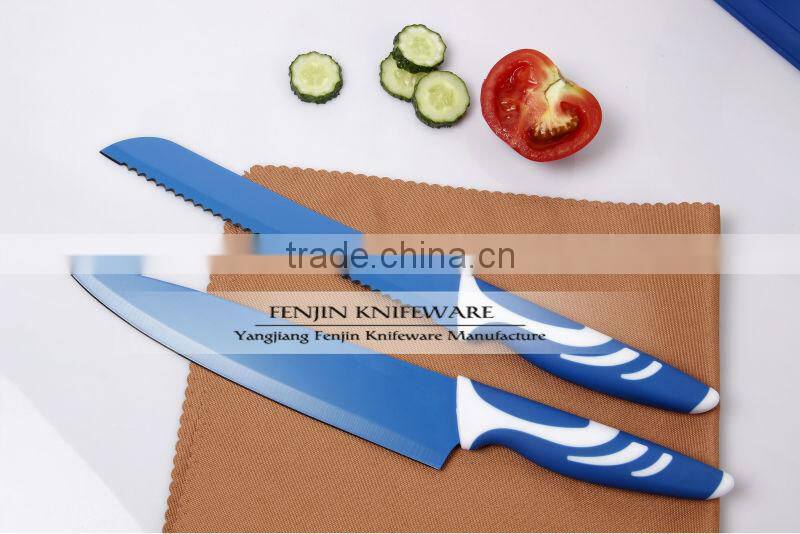 5pcs Non-Stick Royal Knife Set with TPR Knife Block Set