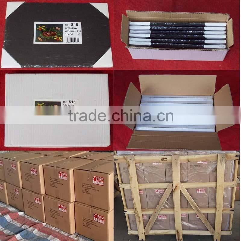 Flat black slate fruit dinner plate